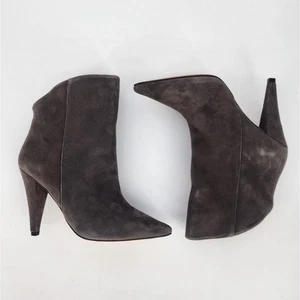 IRO Gray Suede Pointy Toe High-Low Booties Women's Size 36 (US 5.5) - Picture 1 of 14