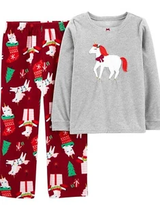 toddler carter's 2-piece unicorn christmas fleece NWT- 4t - Picture 1 of 4