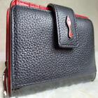 Christian Louboutin Paloma Bifold Wallet Leather Black Red Made in Italy