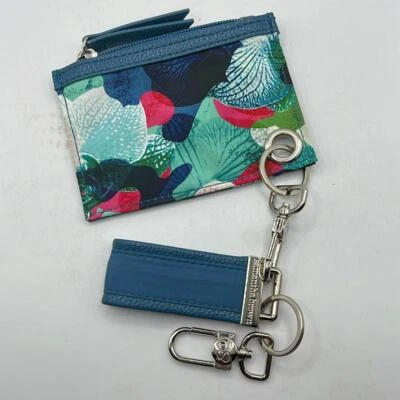 Samantha коричневый кошелек с ремешком мини Coon сумочки брелок синий цветочный узор - Изображение 1 из 4