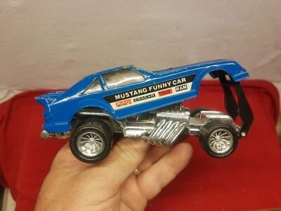 VTG Tootsietoy Mustang Funny Car Drag Racer Blue 1980s Toy Complete  - Image 1 of 4