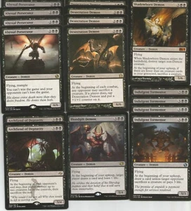 60 Card Deck - DEMONS Tribal - Black - Rares - Ready to Play - Magic MTG Custom - Picture 1 of 3