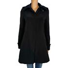 90s Vintage Esprit Womens Basic Coat Zip Up Mid Length Black Size Small
