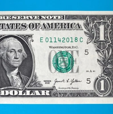 January 14, 2018 (E 01142018 C) BIRTHDAY Note $1 One Dollar Bill *UNC* - Image 1 of 4