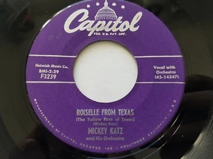 MICKEY KATZ - Roiselle From Texas / Sweet and Gentle RARE 1955 JAZZ POP 7" - Imagen 1 de 2