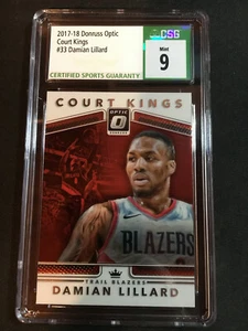 2017-18 NBA Donruss Optic Court Kings #33 Damian Lillard Portland CSG Mint 9  - Bild 1 von 2