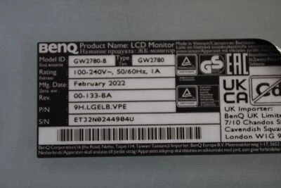 Benq GW2780-B MONITOR NETZTEILPLATINE+HAUPTPLATINE - Image 1 of 4