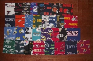 OnNFL Football Cotton Fabric Logo Prints 1/4 yd 9" x 58" -- ALL 32 TEAMS - Picture 1 of 34