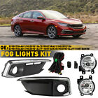 For 2019-2020 Honda Civic Coupe/Sedan Front Bumper Fog Light Lamp Cover Set EOA