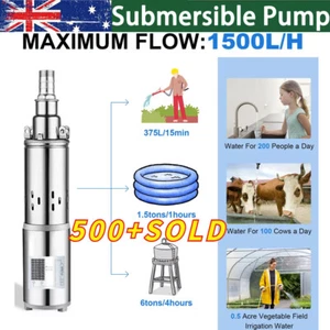 250W Submersible Solar Bore Water Pump 3" Deep Well Irrigation Steel - Picture 1 of 15