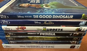 Disney/Pixar Blu-ray Lot 7 Movies: Wrinkle, Muppets, Cinderella, Jungle, Aladdin - Picture 1 of 5