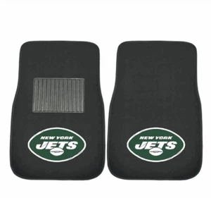 Car Mats New York Jets Embroidered NFL Team Set Of 2 Universal Fit - Picture 1 of 3
