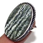 Swiss Green Opal 925 Silver Plated Handmade Ring Us 7.5 Gifts For Women Au O162