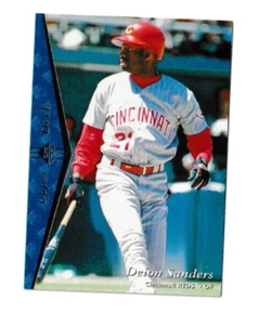DEION SANDERS 1995 SP #43 Atlanta Braves NY Yankees Reds Falcons Cowboys - Foto 1 di 2