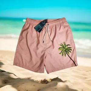 Island Haze Palm Tree Swim Trunks Board Shorts Men's XXL Peach NWT - Picture 1 of 8