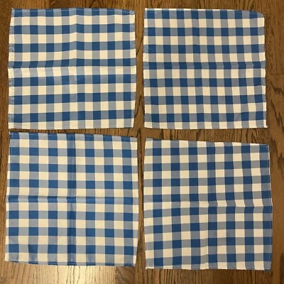 Juego de 8 servilletas 15 X 15 azul real y blanco a cuadros búfalo 100 % poliéster Foto 1 de 3