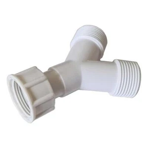 Y Piece Washing Machine Hose Connector Junction Splitter 3/4 - Imagen 1 de 3