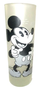 Disneyland Mickey Mouse Tall Frosted Glass Paris Verre Sketch France - Picture 1 of 9