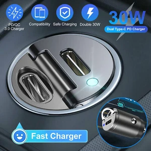 Car Fast USB Charger Type-C PD Prevent Overcurrent Short Circuit Over-voltage - Picture 1 of 8