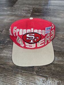 VINTAGE 1990s SAN FRANCISCO 49ERS NFL FOOTBALL CAP HAT SNAPBACK APEX ONE Wool