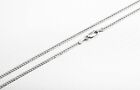 10K Solid White Gold 2mm Cuban Link Chain Necklace Sz 16"-30"