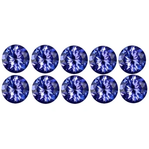 2.48 ct (10 pcs) Splendid Round Cut (4 x 4 mm) Purplish Blue Tanzanite Gemstone - Picture 1 of 1