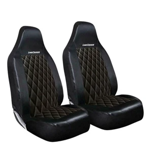 FOR TOYOTA LAND CRUISER PREMIUM + HEAVY DUTY QUILTED LEATHER FRONT SEAT COVERS - Picture 1 of 2
