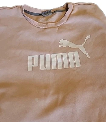 PUMA Pink Sweatshirt Big Logo Regular Crew Neck Jumper Girls Womens Size 10 - Image 1 of 4