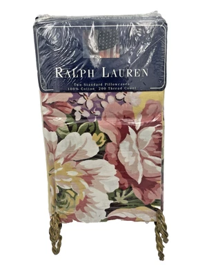 2 Nuevas Fundas de Almohada Ralph Lauren Tamaño Estándar Sophie Brooke Floral Amarillo Nuevas en Paquete Foto 1 de 4