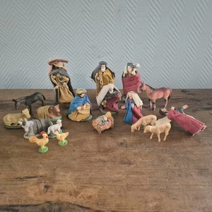 Set statuine presepe chiesa vintage 18 pezzi per statuine natalizie - Picture 1 of 15