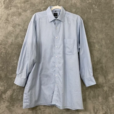 Olymp Dress Shirt Men Size 17 Blue Geo. Print Luxor Modern Fit - Image 1 of 4