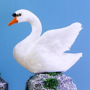 Artificial Swan Model Artificial Feather Bird Model Decorative Lifelike Animal - Picture 1 of 7
