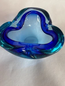 Vintage 1960's Murano Glass Blue Ashtray/Bowl - Picture 1 of 6