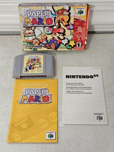 ORIGINAL NINTENDO 64 PAPER MARIO GAME WITH BOX & MANUAL TESTED NOT MINT ...