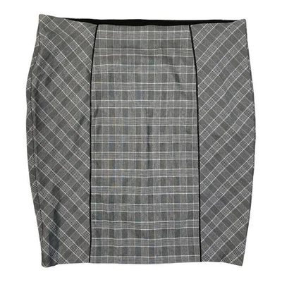 NUEVO CON ETIQUETAS Falda Lápiz Lane Bryant Cuadros Imitación Cuero Borde Talla 24 Oficina Foto 1 de 4