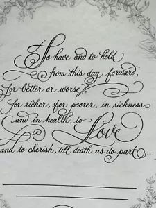 Tri-Chem Un-Painted Pictures For Painting Marriage Vows with Oval Floral Wreath - Picture 1 of 8