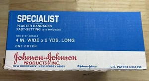Johnson & Johnson Specialist schnell abbindende 4" x 5 Yd Gipsverbände - 12 Rollen - Bild 1 von 2