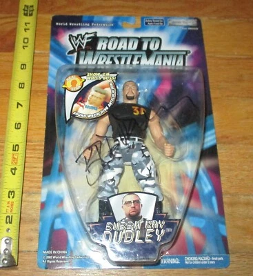 2002 WWE Jakks Bubba Ray Dudley Firmado Autógrafo Lucha Figura Wrestlemania Foto 1 de 4