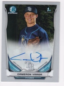2014 autógrafo Bowman cromado Cameron Varga Tampa Bay Rays tarjeta automática - Imagen 1 de 1