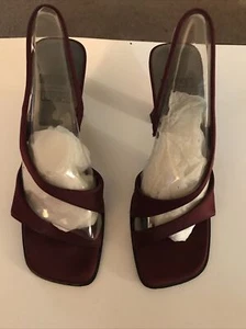6.5 Mootsie Tootsies Womens Square Toe Satin Heels Sandals Wedding Formal Red - Imagen 1 de 11