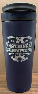 MICHIGAN WOLVERINES CHAMPIONS 26oz 4D STAINLESS STEEL ICE SHAKER BOTTLE W/HANDLE - Picture 1 of 5
