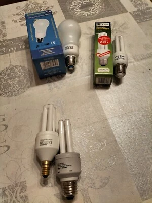 4 ESL Energiesparlampen, E14 und E27, 11 und  12 W, Sparlampe, Osram, Klasse A - Bild 1 von 4