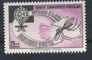 Turkey Fauna Insects Mosquito map stamp 1970 MNH B-6 - Picture 1 of 1