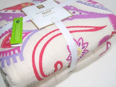 Pottery Barn Teen Multi Colors Desert Dreams Embroidered Threads Twin Quilt New - Image 1 of 4