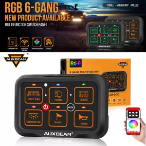 AUXBEAM AR-600 RGB 6 Gang Switch Panel Off-road LED On-off Box Universal 12V/24V - Foto 1 di 12