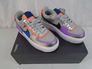 Nike AF1 Air Force 1 Shadow Silver Purple Blue Women's Size 5 CW6030-001 NEW - Picture 1 of 6