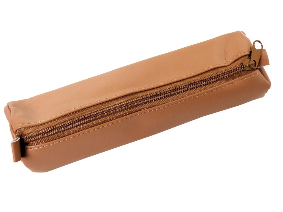 TESTRUT GMBH Paperfoxx Schlamper Faulenzer Rolle natur Leder 20 x 5 x 5cm mit Reissverschluss