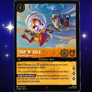 Chip 'N' Dale Recovery Rangers - Lámina rara - Disney Lorcana Azurite Sea #14/204 - Imagen 1 de 3