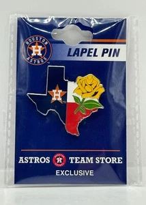 HOUSTON ASTROS Yellow Rose Texas State Flag Lapel Pin Team Store Exclusive MLB - Picture 1 of 1