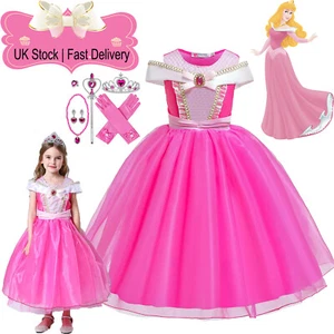 Girls Princess Sleeping Beauty Costume Fancy Dress Up Party Cosplay Outfit Gift - Picture 1 of 14